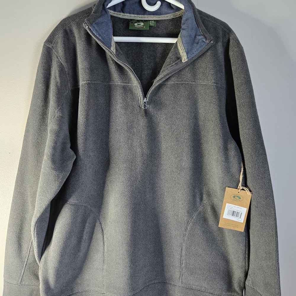 Men's Gray Zip-Up Sweater‎ by Stillwater Supply Co. 2XL New With Tags